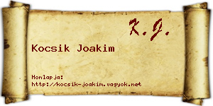 Kocsik Joakim névjegykártya